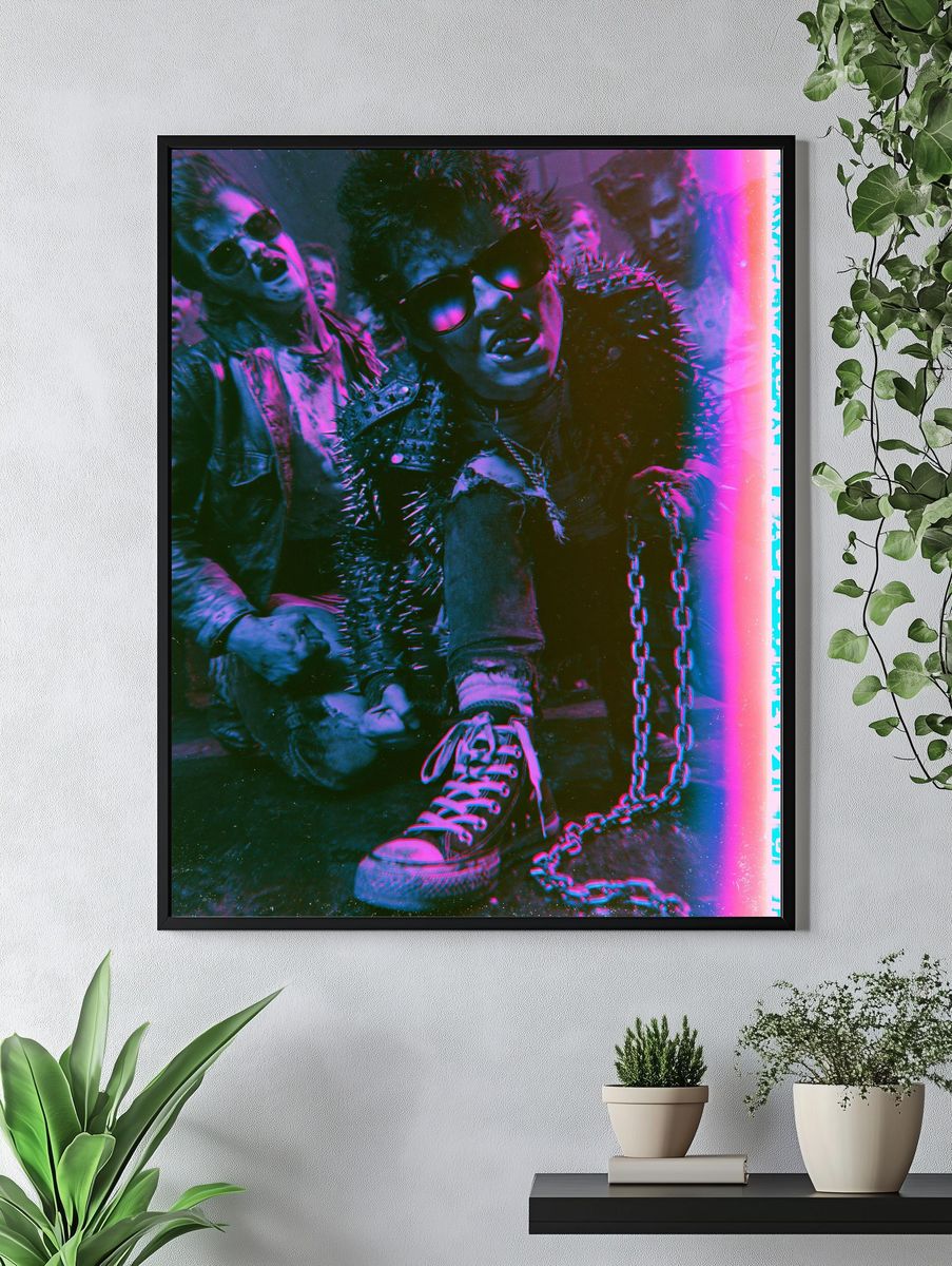 Punk Band Neon Portrait Print. — room view 4