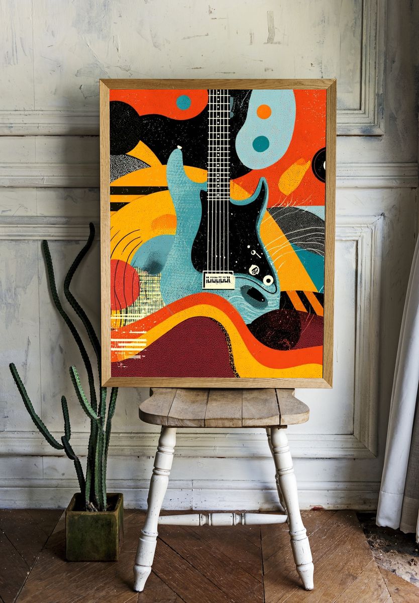 Electric Guitar Abstract Poster. room preview