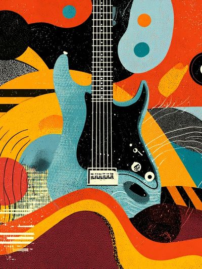 Electric Guitar Abstract Poster.