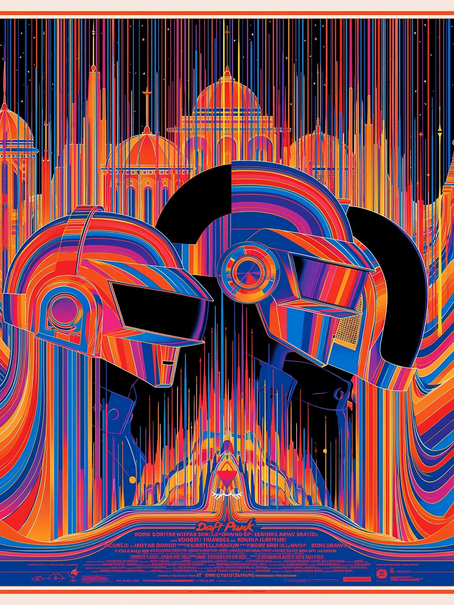 Daft Punk Neon City Poster. poster — music art