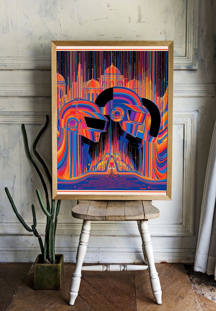 Daft Punk Neon City Poster. — room view 1