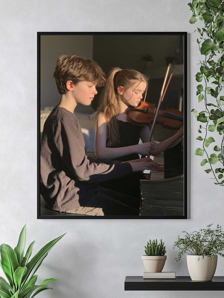 Young Musicians at Piano Poster. — room view 4