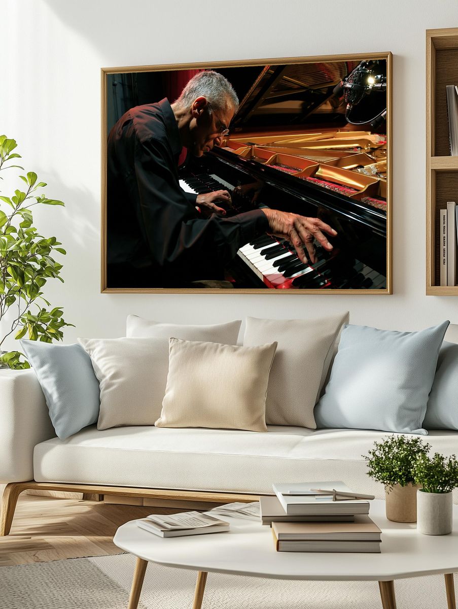 Jazz Pianist at the Grand Piano Poster. — room view 2