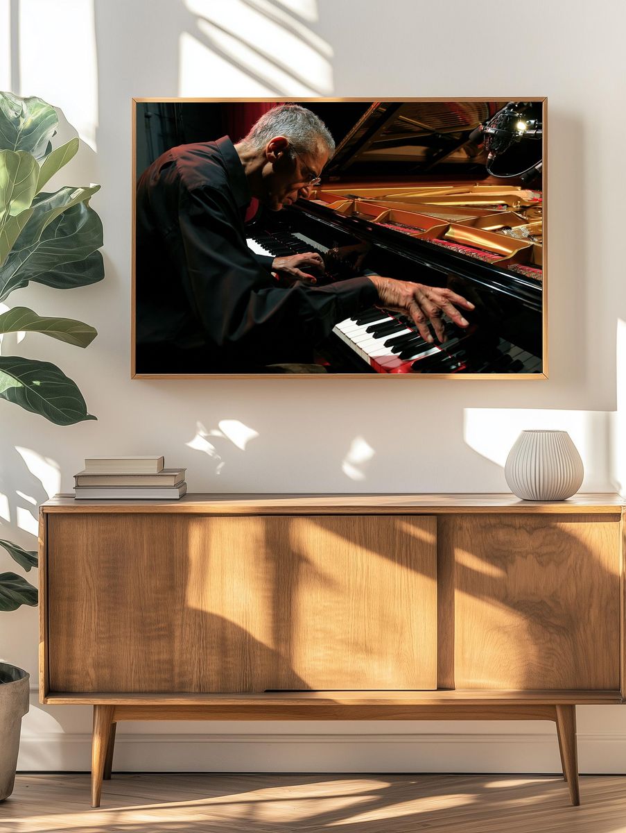 Jazz Pianist at the Grand Piano Poster. — room view 3