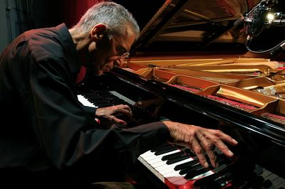 Jazz Pianist at the Grand Piano Poster. poster