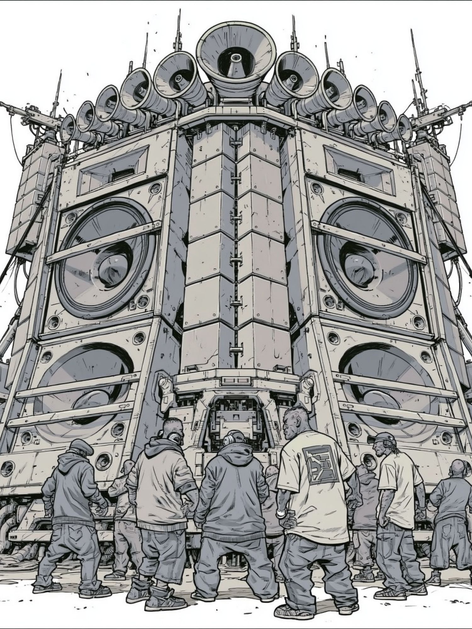 Street Sound System Illustration Poster. poster — music art