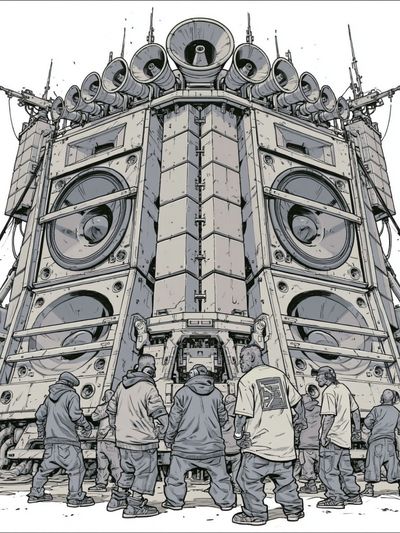 Street Sound System Illustration Poster. poster