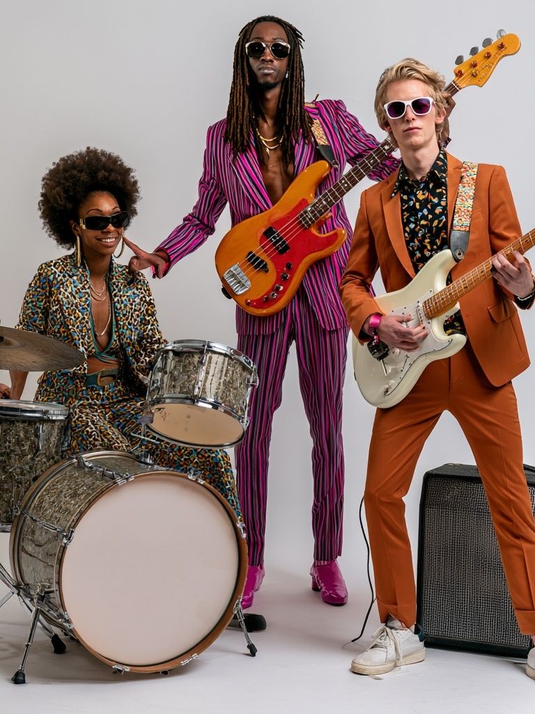 Funky Band Portrait Photography Poster. poster — music art