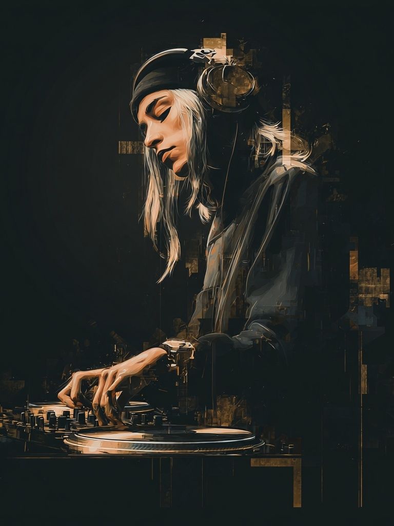 DJ Portrait — Digital Art Print. poster — music art