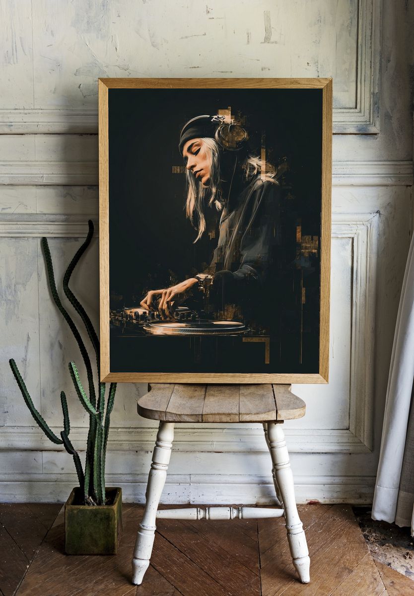 DJ Portrait — Digital Art Print. room preview