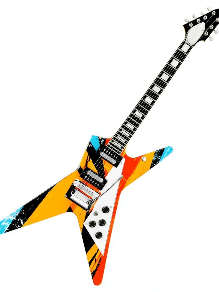 Electric Guitar Pop Art Poster. poster detail