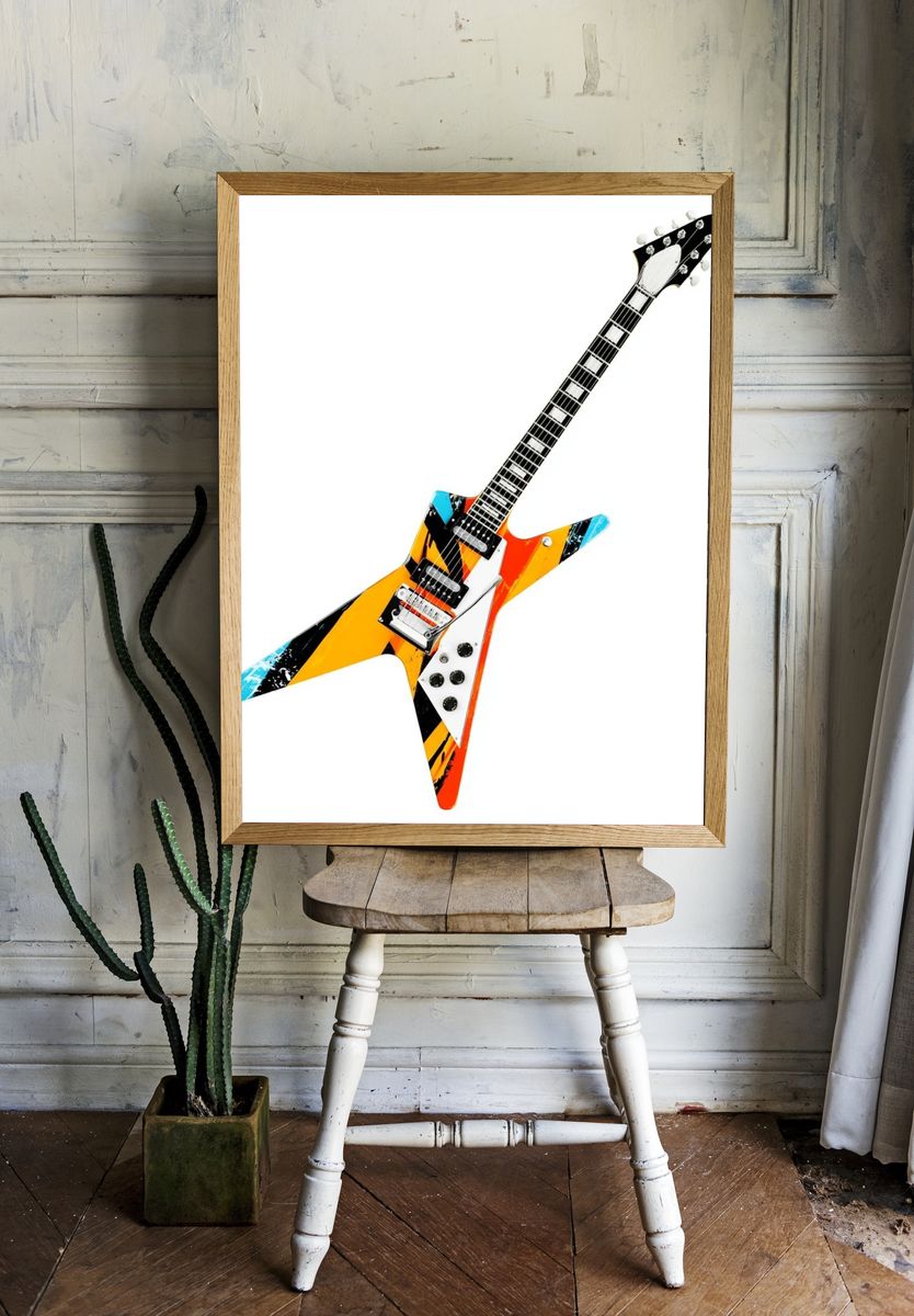 Electric Guitar Pop Art Poster. — room view 1