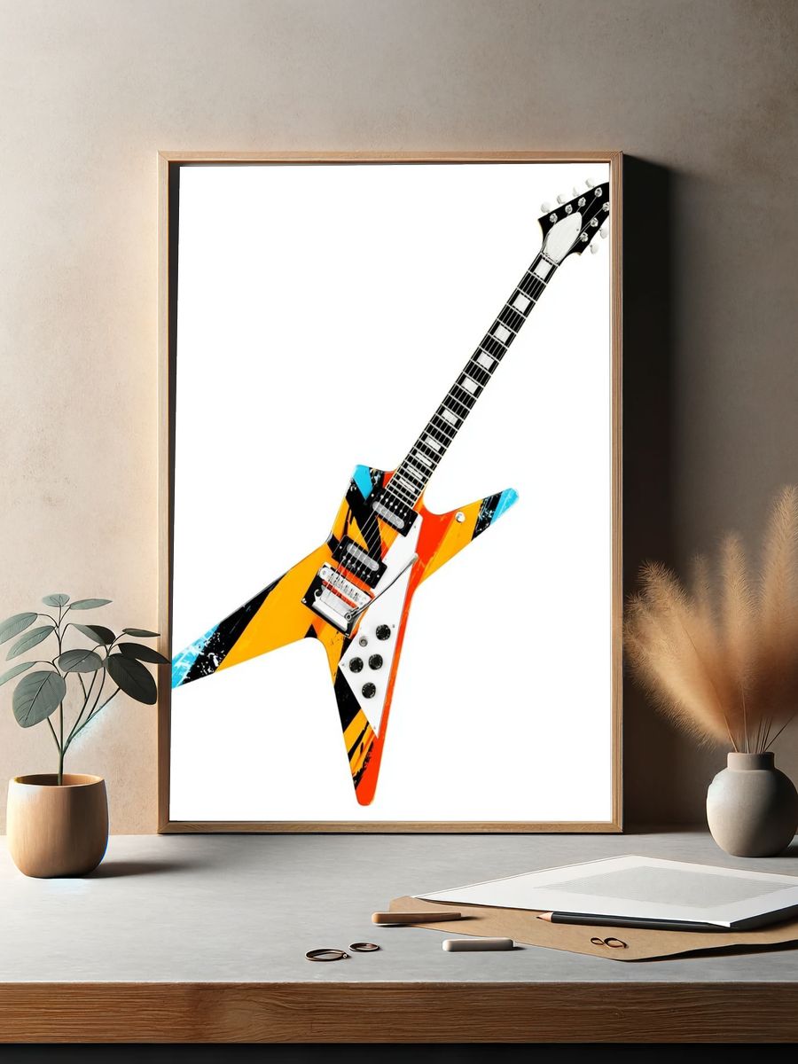 Electric Guitar Pop Art Poster. — room view 2