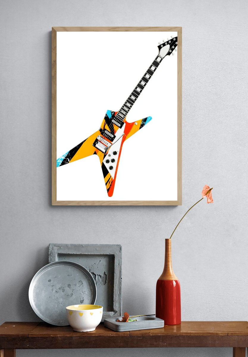 Electric Guitar Pop Art Poster. — room view 3