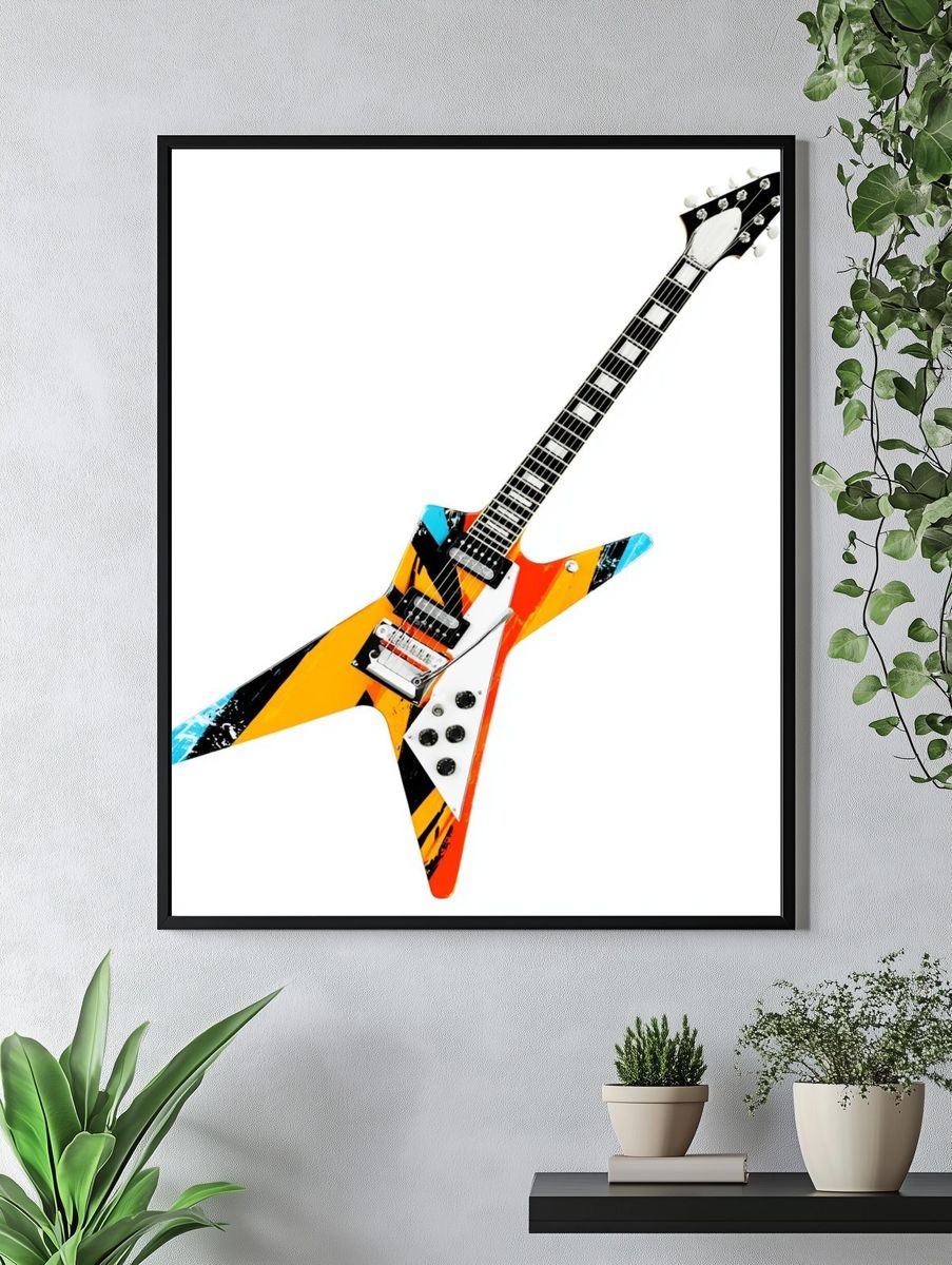 Electric Guitar Pop Art Poster. — room view 4