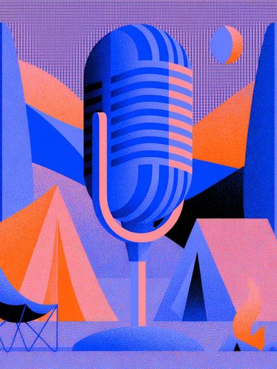 Retro Microphone Abstract Poster.