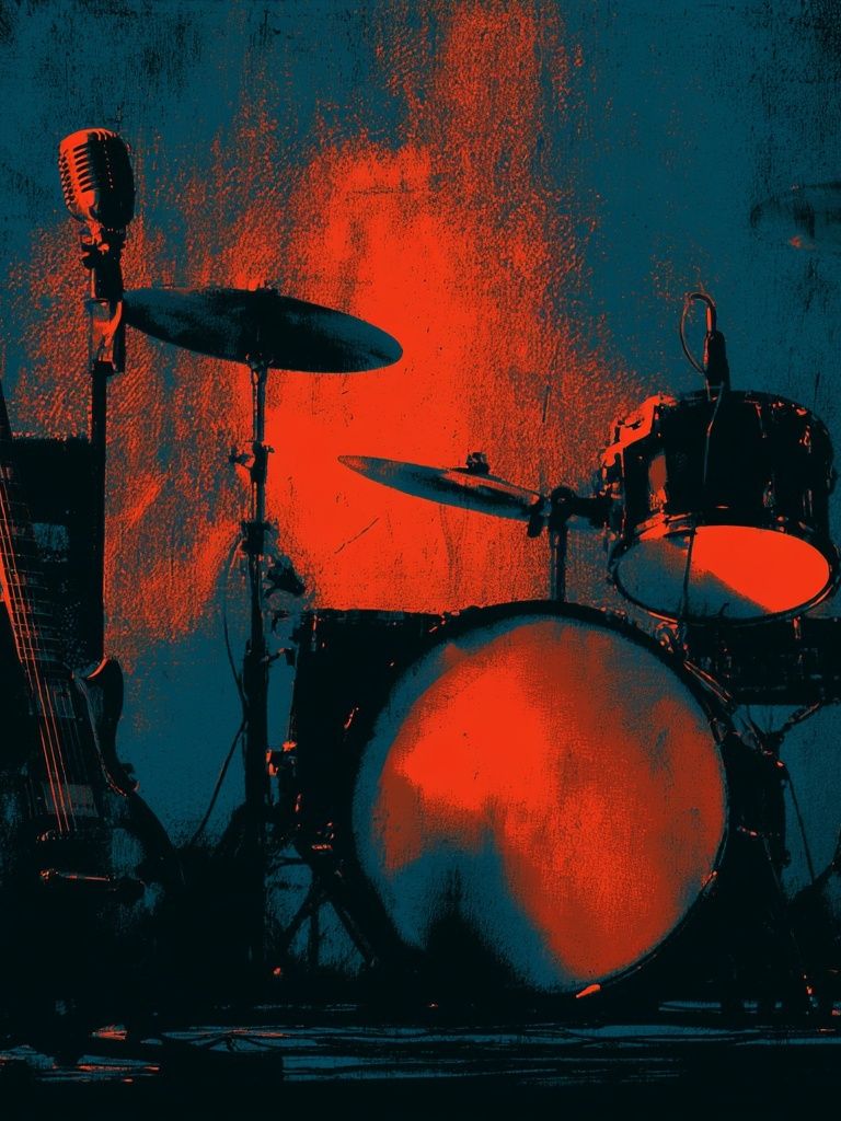 Rock Band Stage Setup Poster. poster detail