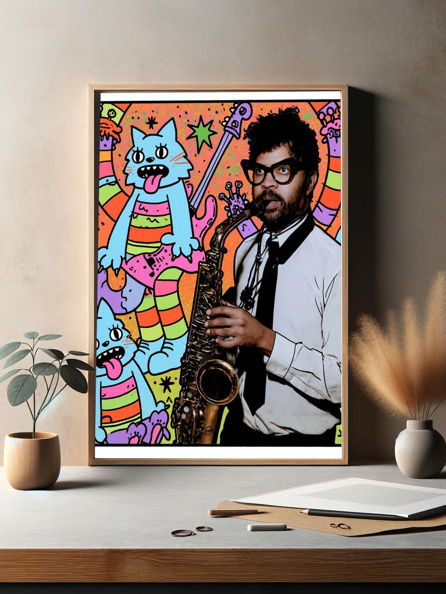 Prince Saxophone Pop-Art Poster. — room view 2
