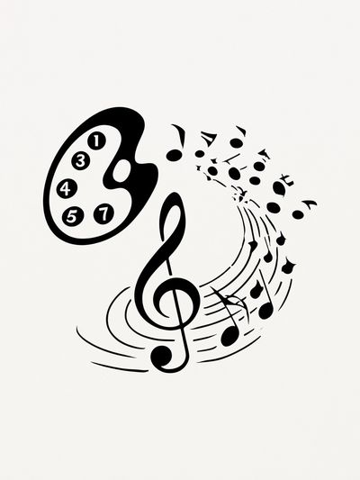 Musical Notes Abstract Typography Poster.