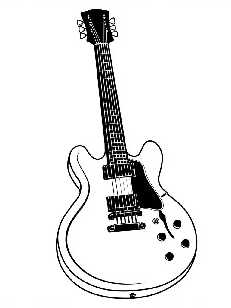 Electric Guitar Line Art Poster. poster — music art