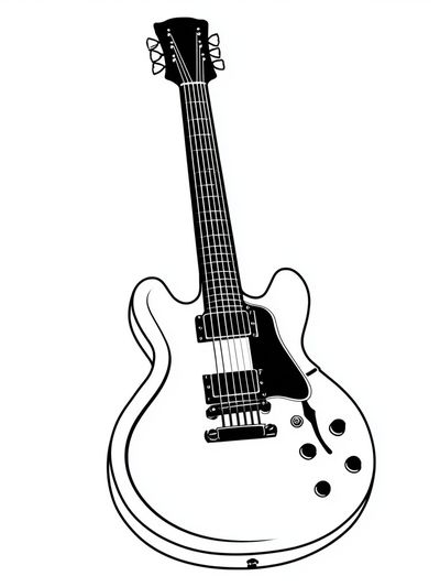 Electric Guitar Line Art Poster. poster