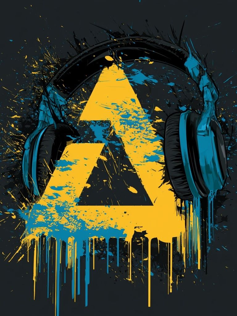 Graffiti Headphones Abstract Print. poster detail