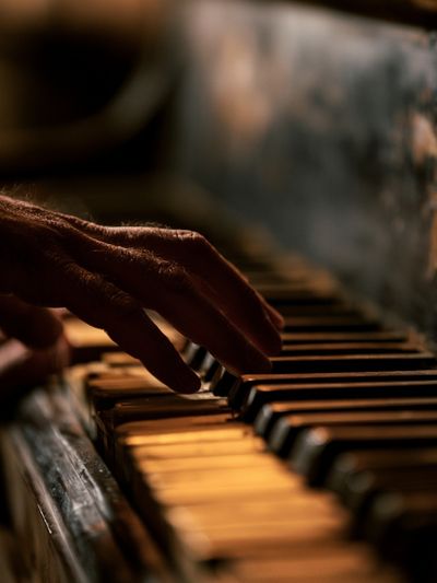 Piano Keys in Warm Light Poster.