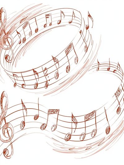 Musical Notes Sketch Poster.