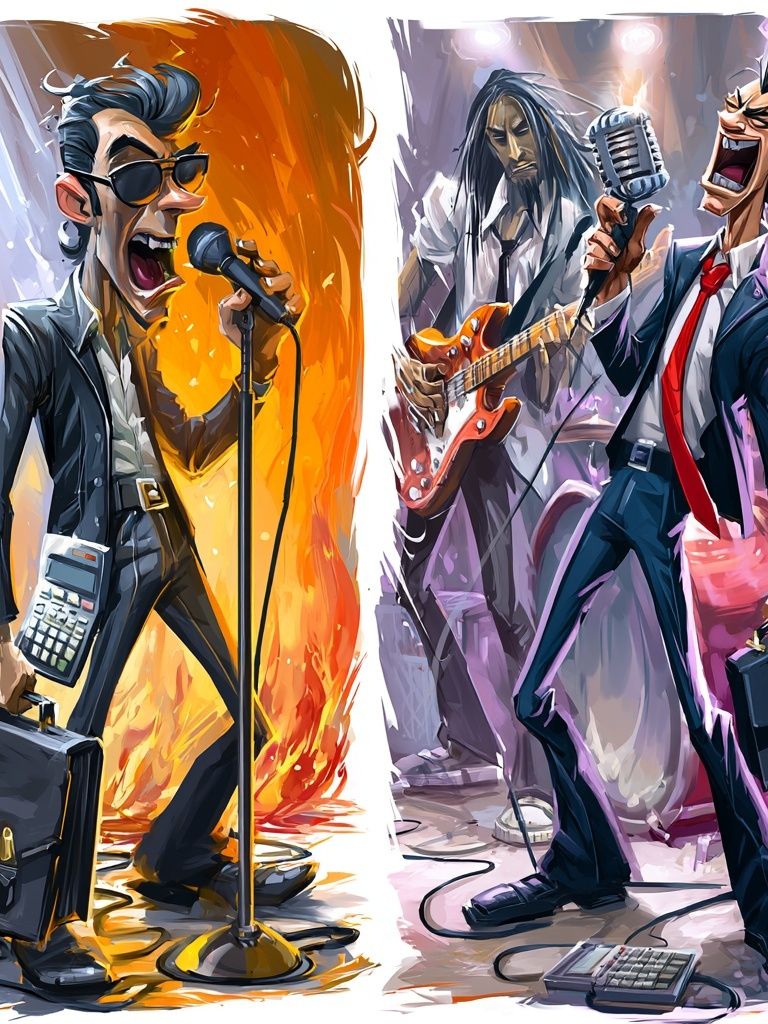 Rock Band Performance Illustration Poster. poster detail