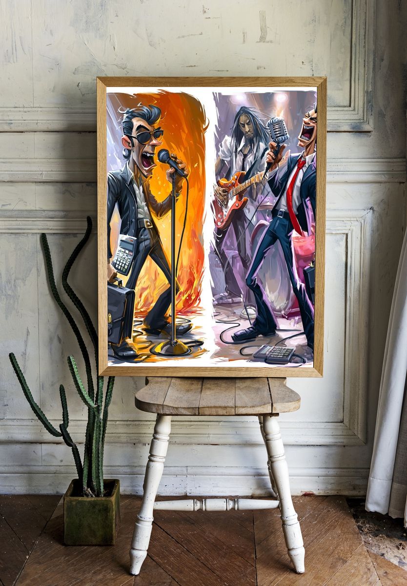 Rock Band Performance Illustration Poster. room preview