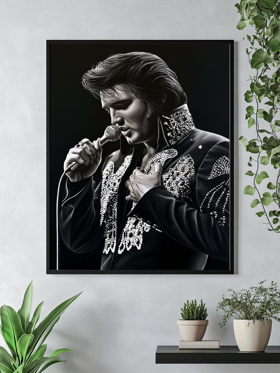 Elvis Presley Portrait Print. — room view 4