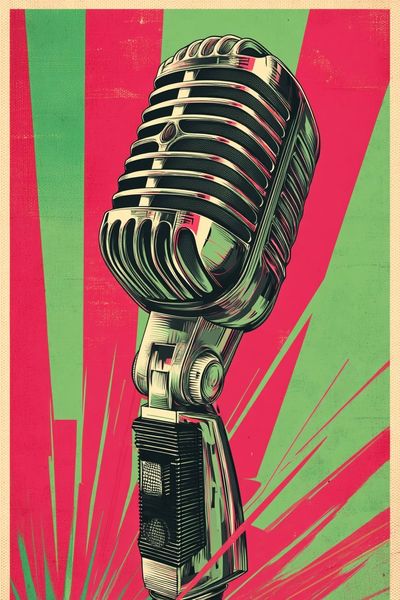 Retro Microphone Pop Art Poster. poster print