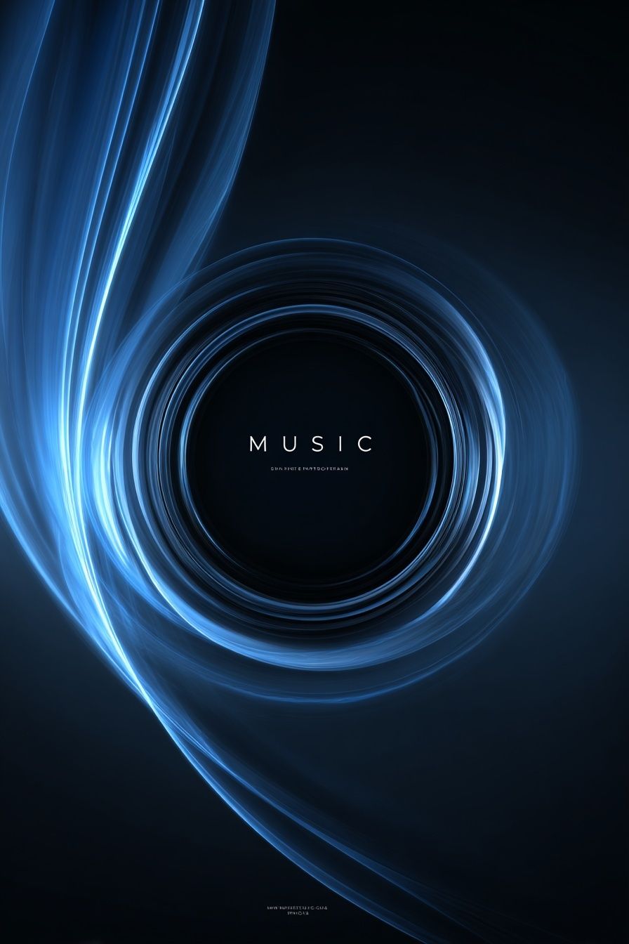 Music Light Swirl Typography Poster. poster — music art