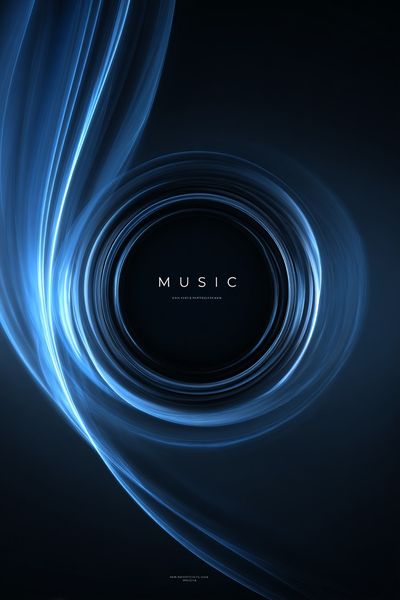 Music Light Swirl Typography Poster.