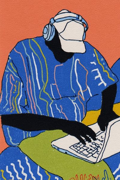 DJ Producer Illustration Poster. poster print
