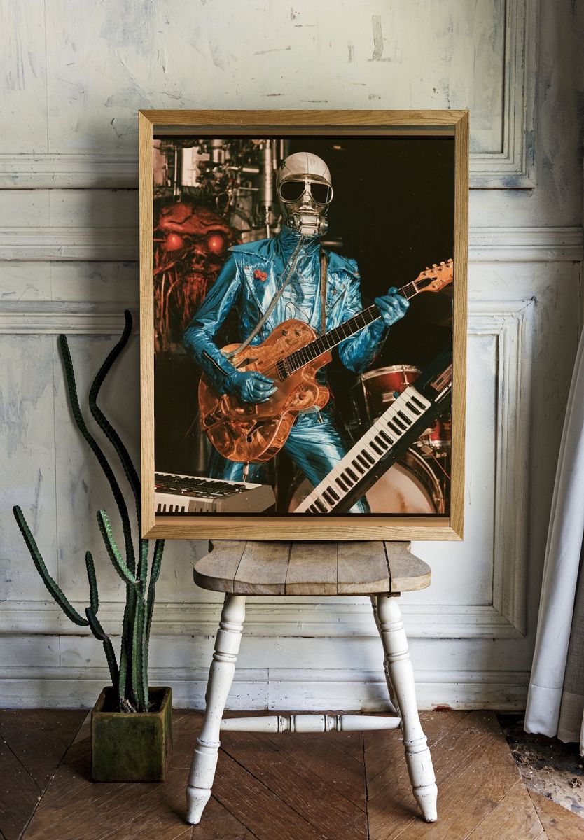 Robot Guitarist Sci-Fi Poster. — room view 1