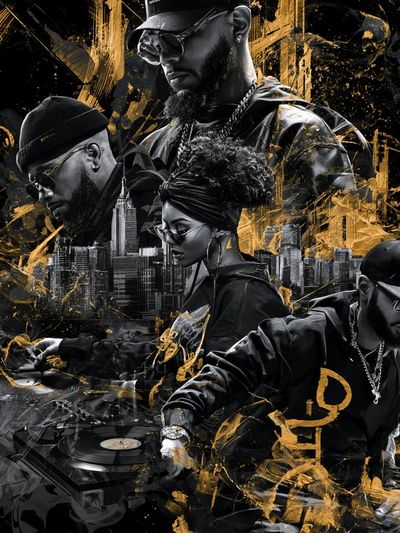 Hip-Hop DJ Collage Poster. poster