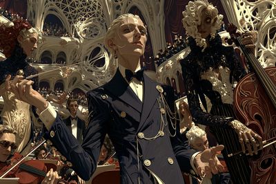Orchestral Conductor Surrealism Poster. poster