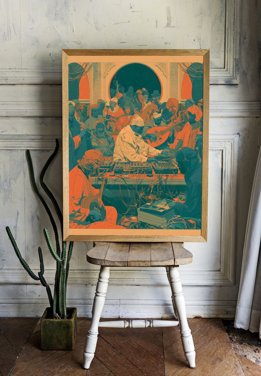 Sufi Music Ensemble Illustration Poster. — room view 1