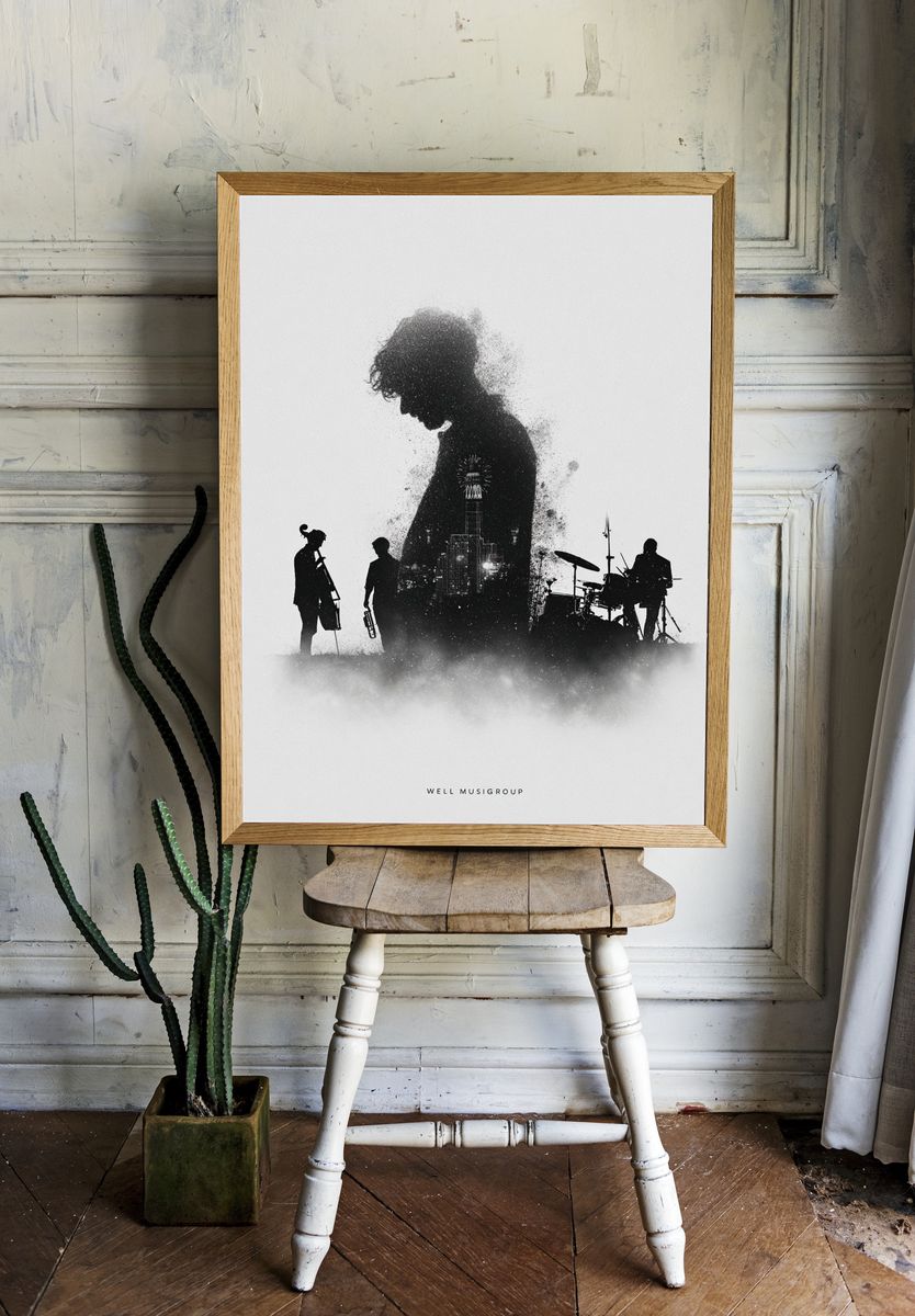 Musicians Silhouette — Fine Art Print. — room view 1