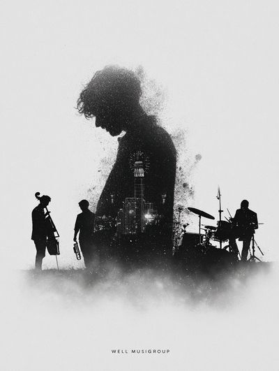 Musicians Silhouette — Fine Art Print. poster print