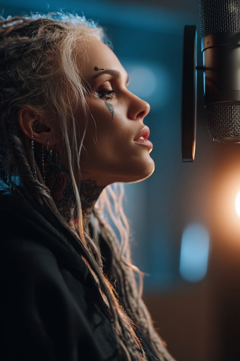 Singer in Studio — Photography Print. poster detail