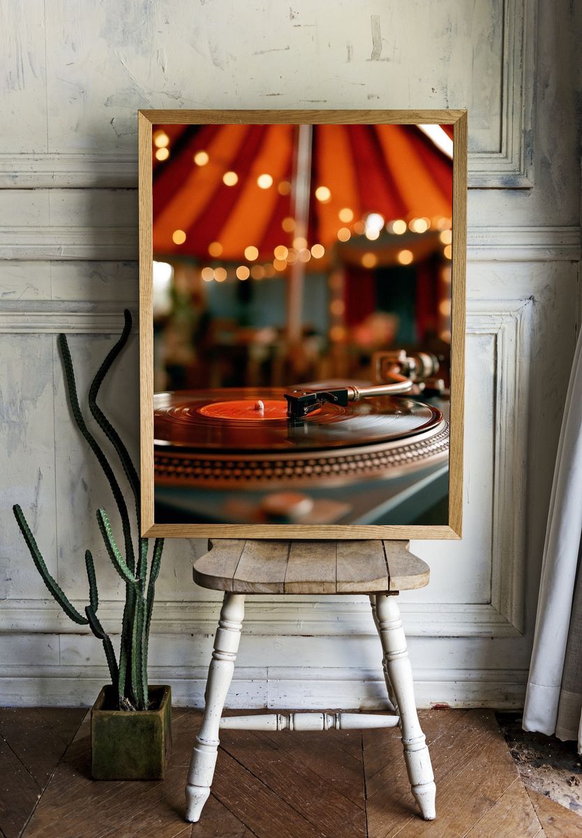 Vinyl Turntable Photography Poster. — room view 1
