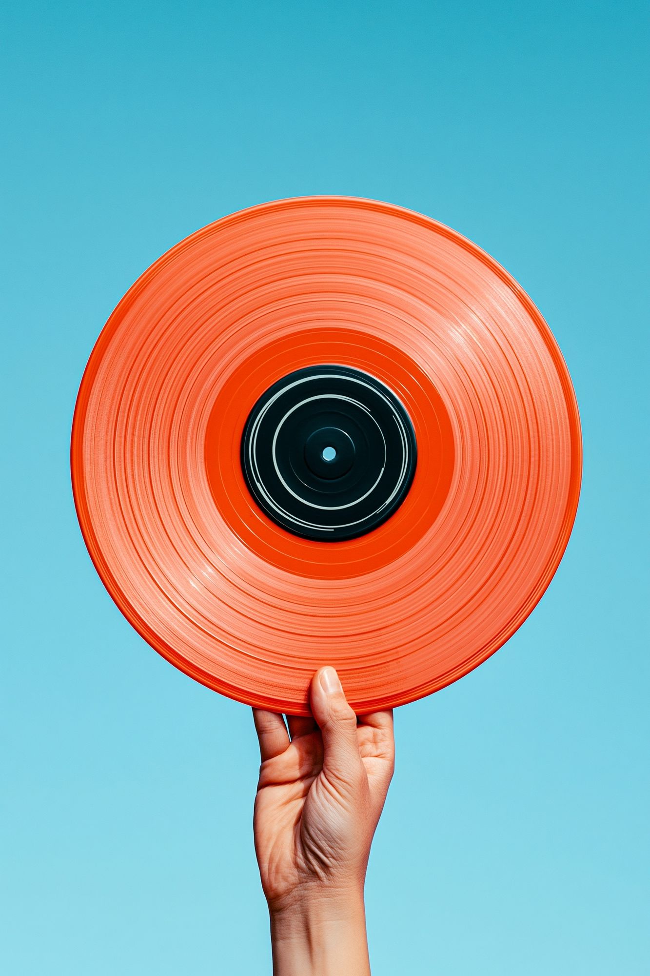 Orange Vinyl Record Photography Poster. poster — music art