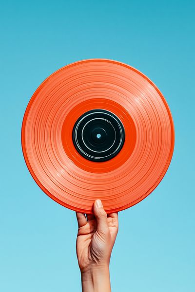 Orange Vinyl Record Photography Poster. poster