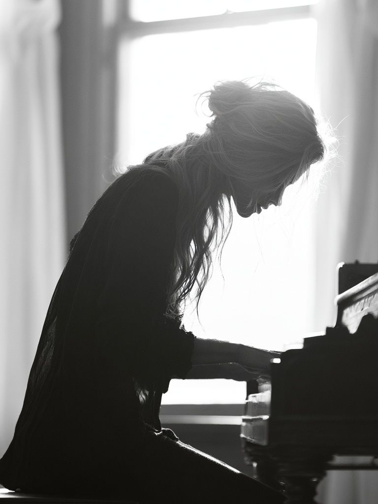 Piano Silhouette Photography Poster. poster detail