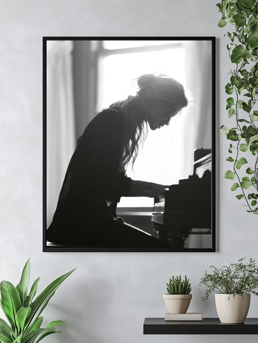 Piano Silhouette Photography Poster. — room view 4