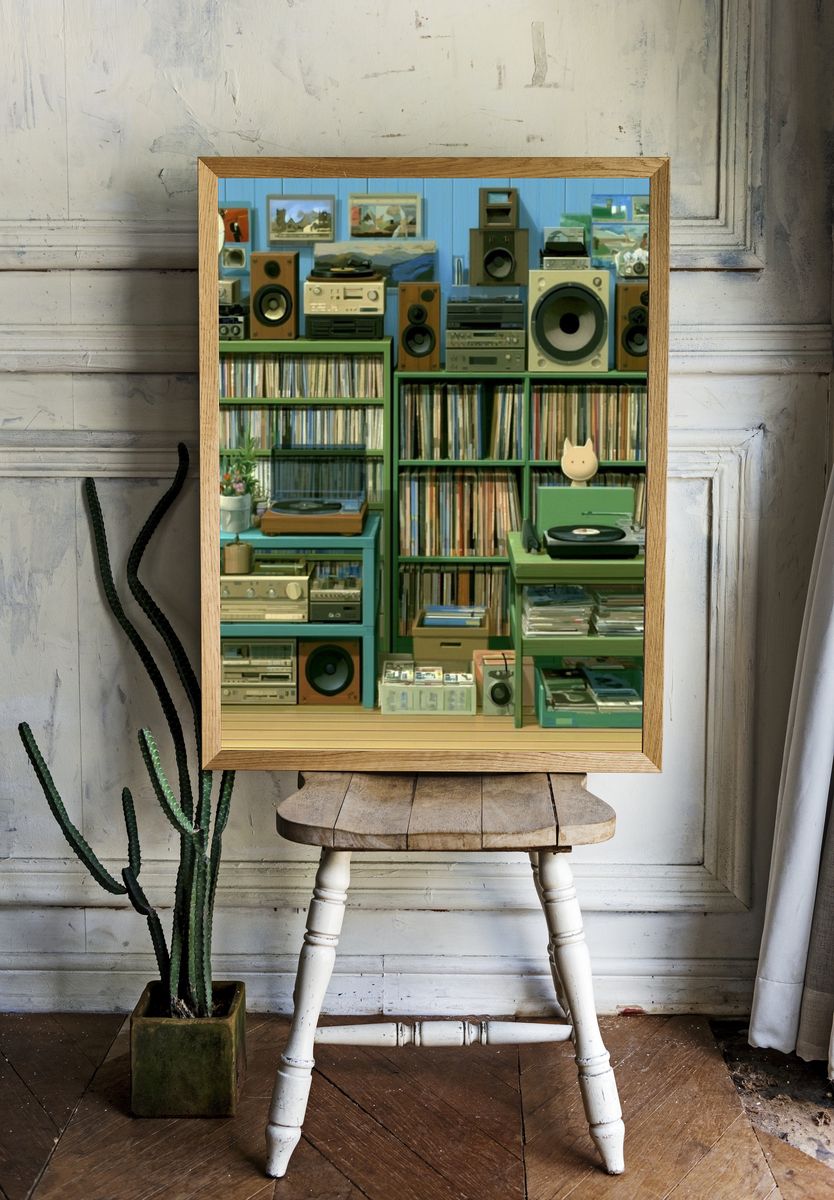 Vinyl Record Room Photography Poster. room preview