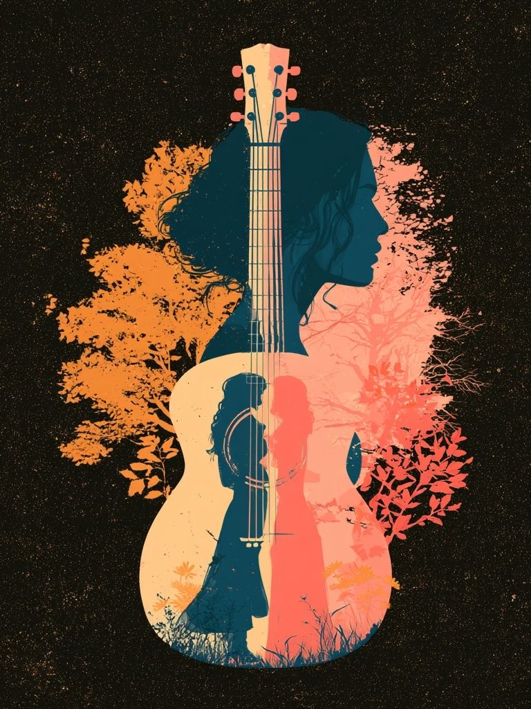 Guitar Silhouette Music Poster. poster detail