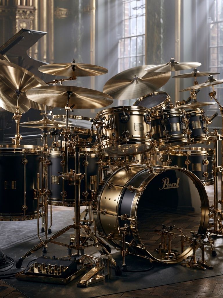Luxury Drum Kit Photography Poster. poster detail